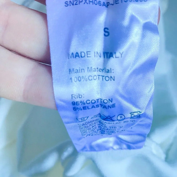 Sunnei White teal Spellout Long Sleeve T shirt Top S - Picture 9 of 9